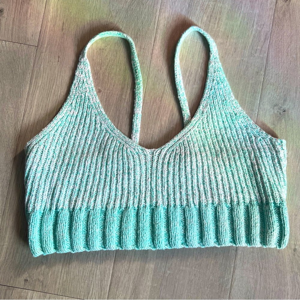 Free People Intimately Cotton Here All Day Brami Knit Crop Top size small